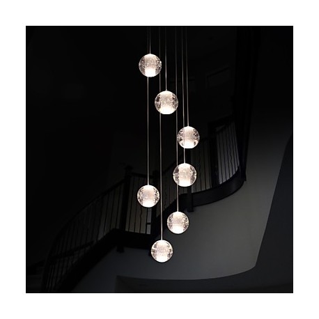 Modern Pendant Lights Pendant Lamp G4 Retroifit 7 Lights Chrome Plating Crystal for Dining Room Stairs Light