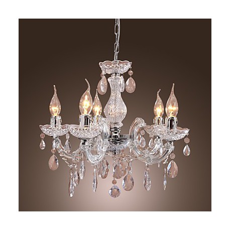 New Upligh Chrome Ceiling lamp 5 Candle light Acrylic Fixture Chandelier Pendant