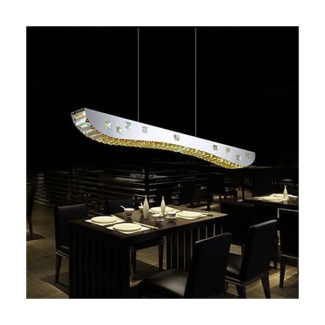 36W Crystal Led Pendant Light/ Chrome Metal Pendant Lights Living Room / Dining Room/ Amber or Clear Crystal/110 220V