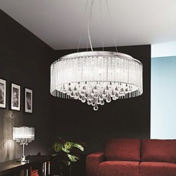 Max 40W Modern/Contemporary / Drum Crystal / Bulb Included Chrome Pendant Lights Living Room / Bedroom / Dining Room