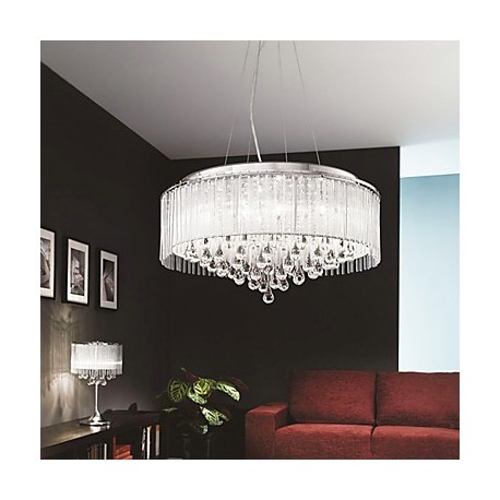 Max 40W Modern/Contemporary / Drum Crystal / Bulb Included Chrome Pendant Lights Living Room / Bedroom / Dining Room