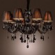 Chandelier Luxury Modern Black Crystal Living 8 Lights