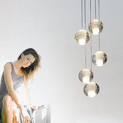 Modern Pendant Lights Pendant Lamp 5 Lights G4 Retroifit Chrome Plating Crystal for Dining Room Stairs Light