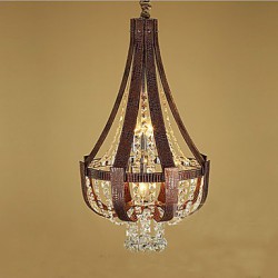 Post Modern Luxury Leather Crystal Creative Lron Chandelier