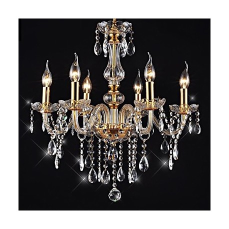 Chandeliers 6 Lights Golden Vintage in Crystal Feature