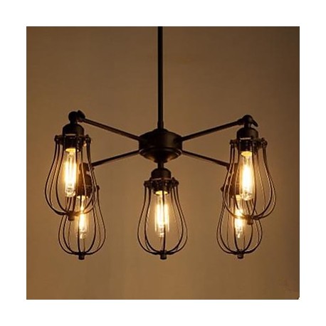American Industrial Restoring Ancient Ways, Wrought Iron Grapefruit, 5 Head Droplight
