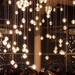 G9 10*21CM Line 1.5M Led Restaurants All Over The Sky Star Bocci Droplight Aurora Borealis Modern Glass Crystal Lamp 1PC