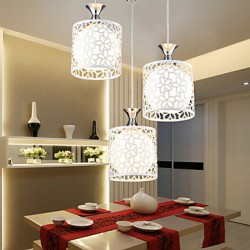 40*40CM Contemporary And Contracted Restaurant Three Creative Crystal Droplight, Wrought Iron Lamp LED