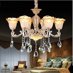 European Style Retro Crystal Pendant lamp American Village living Room lamp