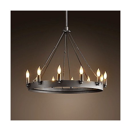 60W E27 Retro Style Iron Pendent Light with 12 Lights in Candle Feature
