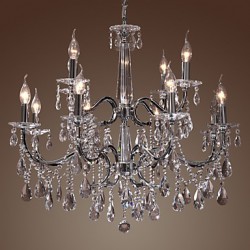 Chandelier Crystal Modern 2 Tiers Living 12 Lights