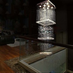 LED Ceiling Crystal Pendant Lamps Light Lighting 8 Lights Modern Luxurious Silver Canpoy K9 Clear Crystal Fixtures