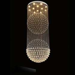 LED Pendant Light Modern Crystal Chandelier 12 Lights Silver Canpoy Clear Crystal Globe Ceiling Lamps Fixtures H210CM