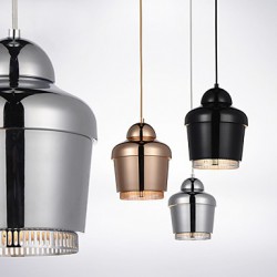 Pendant Lamp/1 Light/Modern Simplicity/Golden/Chrome/Black/White/Carbon Steel/Metal/Chandelier