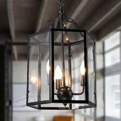 MAX 40W Traditional/Classic / Vintage / Retro / Lantern / Country Mini Style Painting Metal Pendant LightsLiving Room / Bedroom 