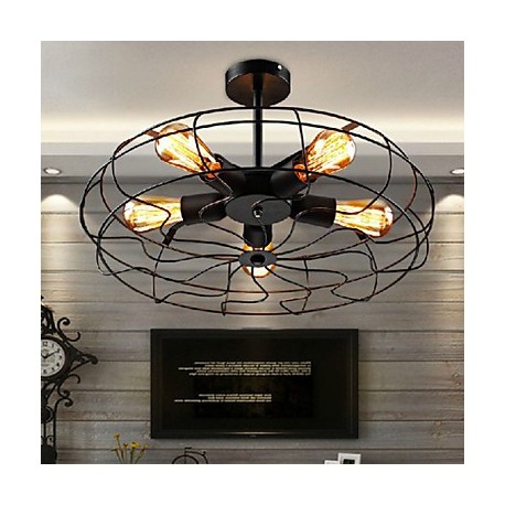 Industrial Vintage Metal Fan Pendant Lamp Steampunk Ceiling Chandelier Light