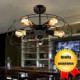 Industrial Vintage Metal Fan Pendant Lamp Steampunk Ceiling Chandelier Light
