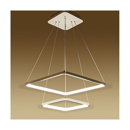 Modern Design/48W LED Pendant Light Two Rings Squareness/Fit for Showroom,Living Room, Dining Room,office, Game Room