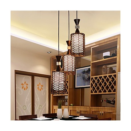 1PC E27 14*20CM The Cane Makes Up Hand-Woven Individuality Creative Arts Droplight Led Lamp Light