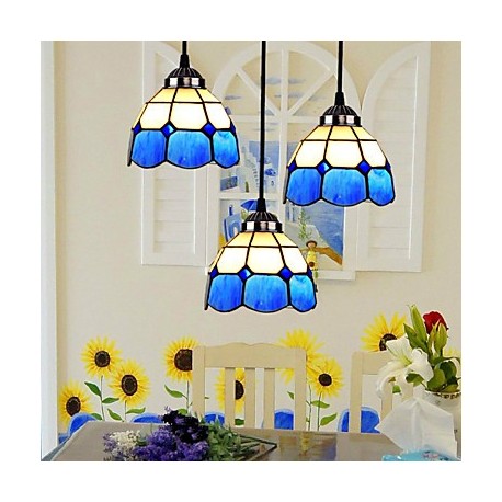 E27 220V 17*17CM 3-5㎡ European Contracted Droplight Glass Lampshade Lamps And Lanterns Of The Mediterranean