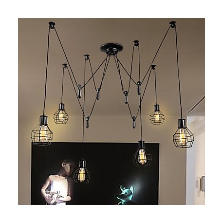 6 Lights Country Designers Metal Pendant Lights Living Room / Bedroom / Dining Room / Kitchen / Study Room/Office