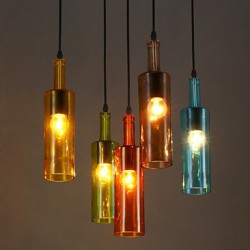 E27 5-15㎡ 220V Diffuse Light Clothing Store Coffee Color Restoring Ancient Ways Bottle Droplight Pendant Lights LED