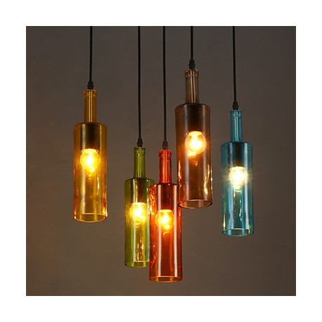 E27 5-15㎡ 220V Diffuse Light Clothing Store Coffee Color Restoring Ancient Ways Bottle Droplight Pendant Lights LED