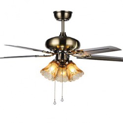 Ceiling Fans Luxe Eco Modern Ceiling Fan With Light , 42-Inch Blades, Brushed Steel Finish