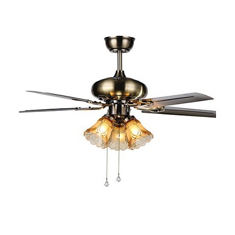 Ceiling Fans Luxe Eco Modern Ceiling Fan With Light , 42-Inch Blades, Brushed Steel Finish