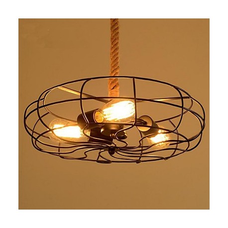 Vintage American Lron Rope Creative Industrial Fan Chandelier