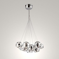 10 Watt Modern/Contemporary / Globe Bulb Included Chrome Metal Pendant Lights