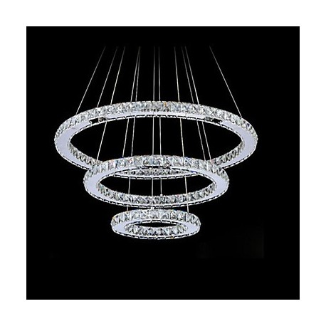 LED Crystal Ceiling Lights Pendant Chandelier Light Lighting Fixtures with LED Warm and LED Cool White D204060cm CE UL