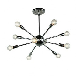MAX:60W Country Mini Style Chrome Metal Pendant Lights Living Room / Dining Room / Study Room/Office / Entry / Hallway
