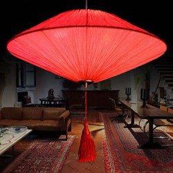 Lotus Leaf Modern Marine Cloth Art Corridor Droplight Of Red Lanterns Lamp LED Light