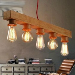 MAX 60W Modern/Contemporary / Traditional/Classic Mini Style Painting Wood/Bamboo Pendant LightsLiving Room / Bedroom / Dining R