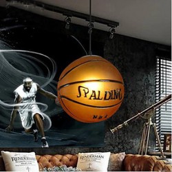 Glass Pendant Cafe Retro Basketball Pendant