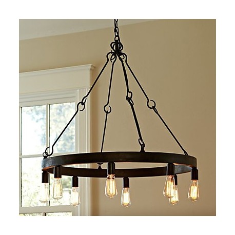 60W E27 Retro Style Iron Pendent Light with 8 Lights