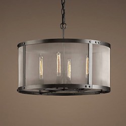 60W E27 4-light Pendent Light with Transparent Shade