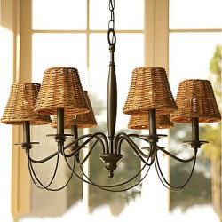 Max 60W Rustic/Lodge Electroplated Chandeliers Living Room / Bedroom / Dining Room / Study Room/Office / Hallway