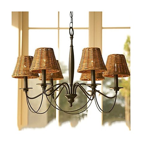 Max 60W Rustic/Lodge Electroplated Chandeliers Living Room / Bedroom / Dining Room / Study Room/Office / Hallway