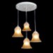 White Pendant Four-Lights Pattern-Glass-Shade Hand-Gilt European Retro Classic 220V