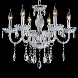 6-Light The style of palace Glass Chandelier With Candle Bulb