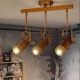 American Country Hemp Bamboo Coffee Personality Hall Ceiling lamps 3