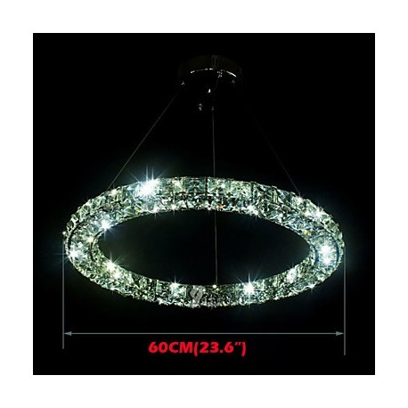 LED Crystal Pendant Light Lighting Modern Single D60CM Three Sides K9 Crystal Indoor Ceiling Lights Lamp Fixtures