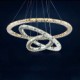 LED Pendant Lamps Amber and Clear K9 Crystal Chandelier Lights Lighting with 3 Ring CE&UL&FCC