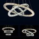 LED Pendant Lamps Amber and Clear K9 Crystal Chandelier Lights Lighting with 3 Ring CE&UL&FCC