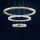 LED Pendant Lamps Amber and Clear K9 Crystal Chandelier Lights Lighting with 3 Ring CE&UL&FCC