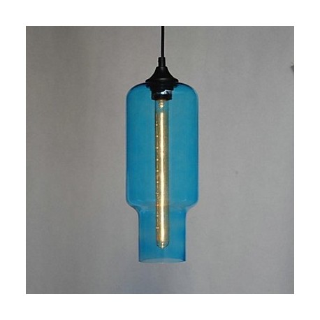 Modern Glass Pendant Light in Brown Bubble Design