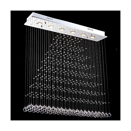 LED Rectangle Crystal Pendant Lights Ceiling Chandeliers Lighting Lamps Fixtures with L120CM W20CM H100CM Ac 100 to 240v