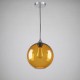 Modern Glass Pendant Light in Round amber Bubble Design